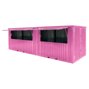 Containeur Bar Démontable 8×2 mètres Rose RAL 3015